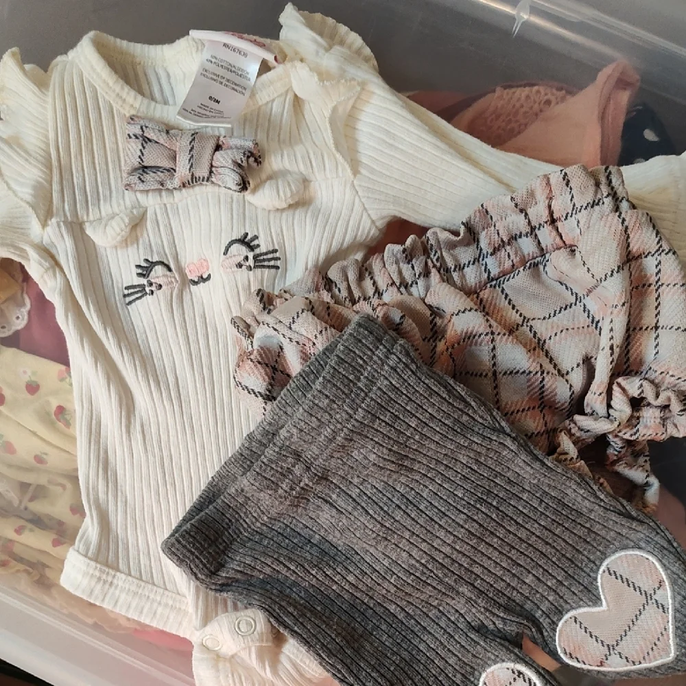 Little Lass Cream and Pink Diaper Cover Set